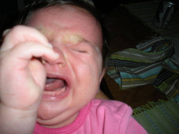 Olive is mad that she can't eat cake yet